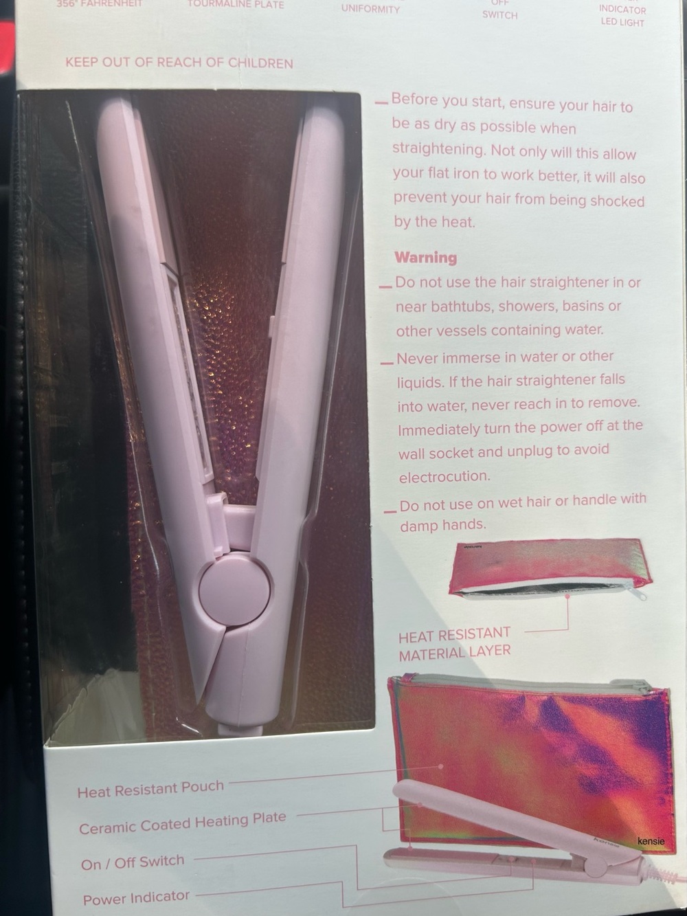 NWT Kensie NANO mini straightener unopened